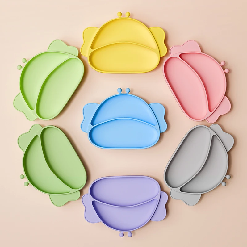 Wholesale OEM/ODM BPA Free Spill-Proof Feeding Divider Dishes Bowl Food Grade Silicone Baby Plate