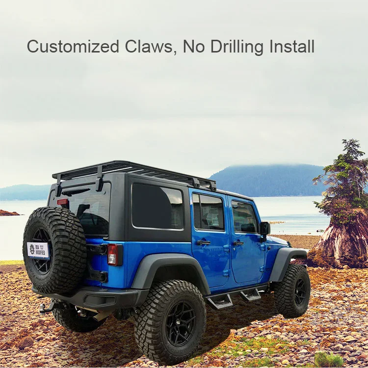 4X4 Car Luggage Rack Mount with Ladder Roof Cargo Basket for Beijing BAIC BJ40 Wrangler JL JK