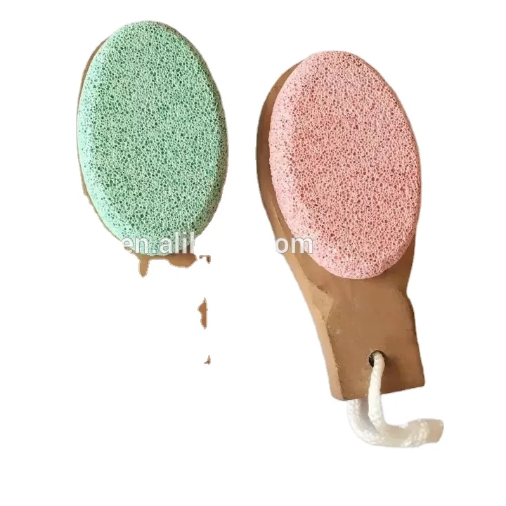 Lot of 3 natural wooden foot brush pumice stone pedicure care scrub nail callus