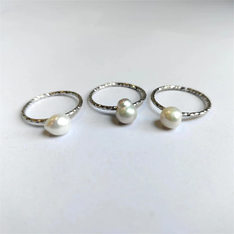 Natural 4A Keshi Ring Freshwater Pearl Highlight Fashionable Rings for Wedding Engagement Gift Party Anniversary