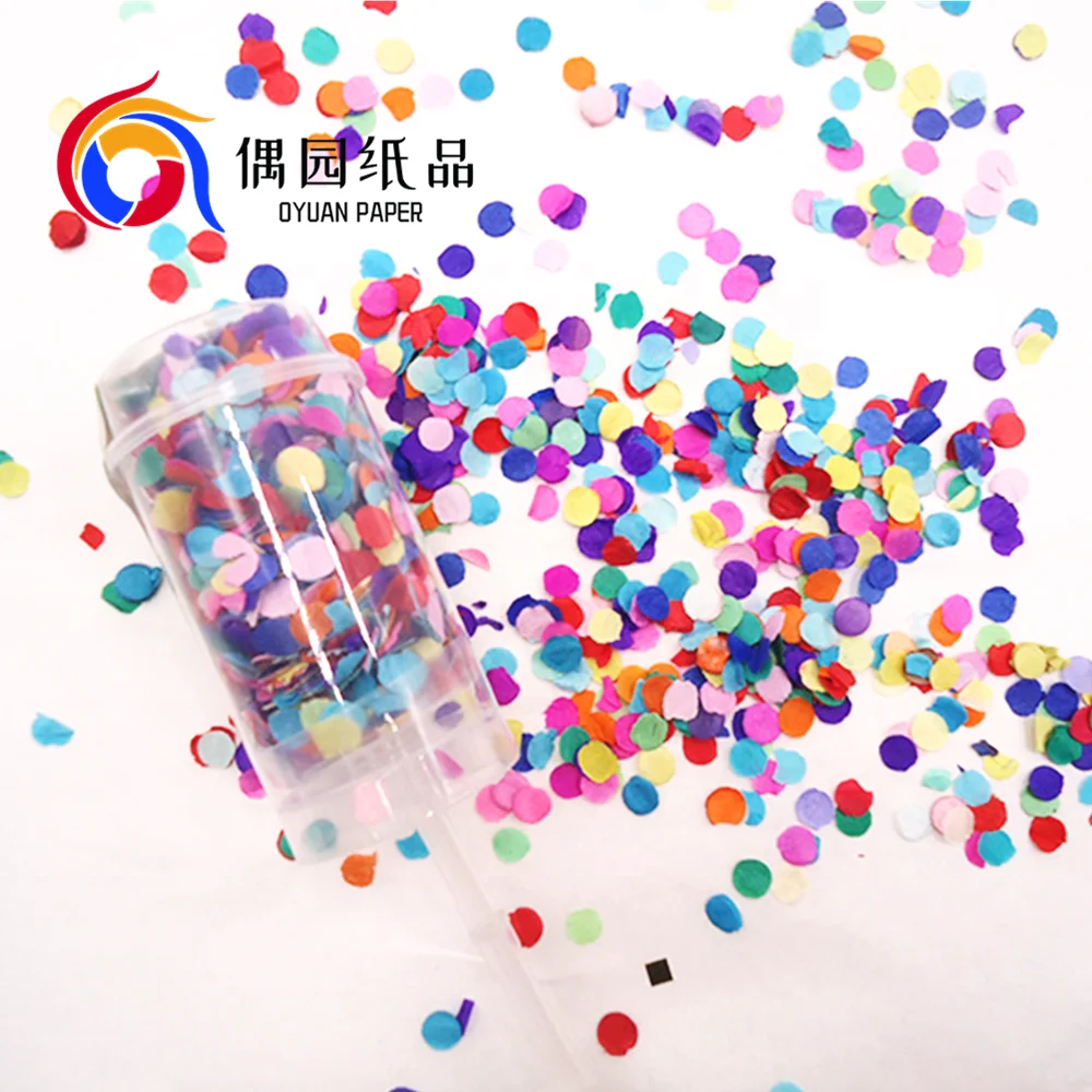 party celebration stage paper streamer plastic push pop confetti cannon