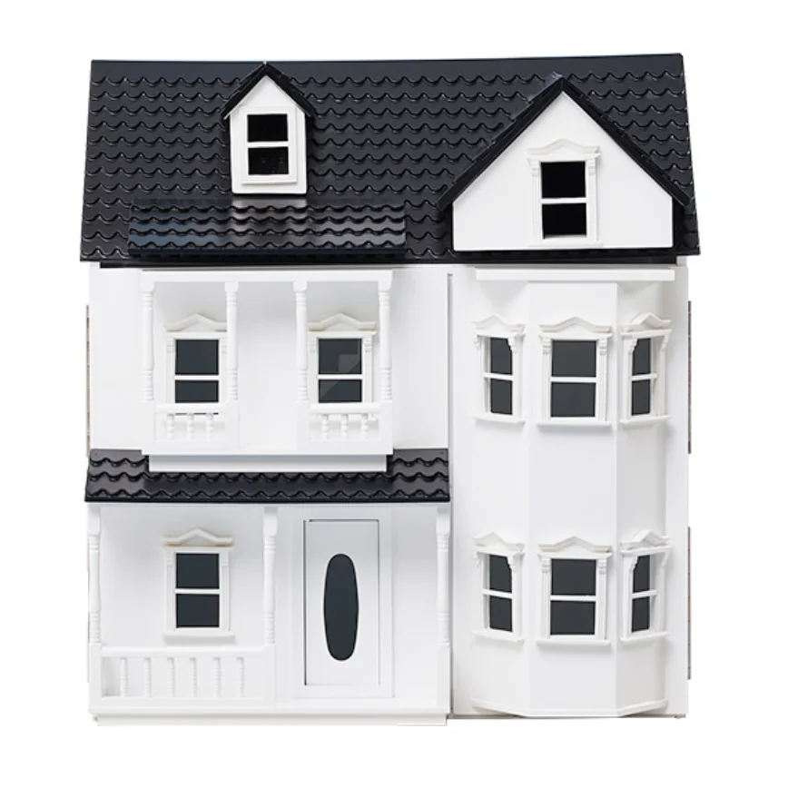 Оптовая продажа, кукольный домик, игрушка для девочек, деревянные Роскошные Игрушки для малышей с мебелью и светлой белой виллой, деревянный кукольный домик