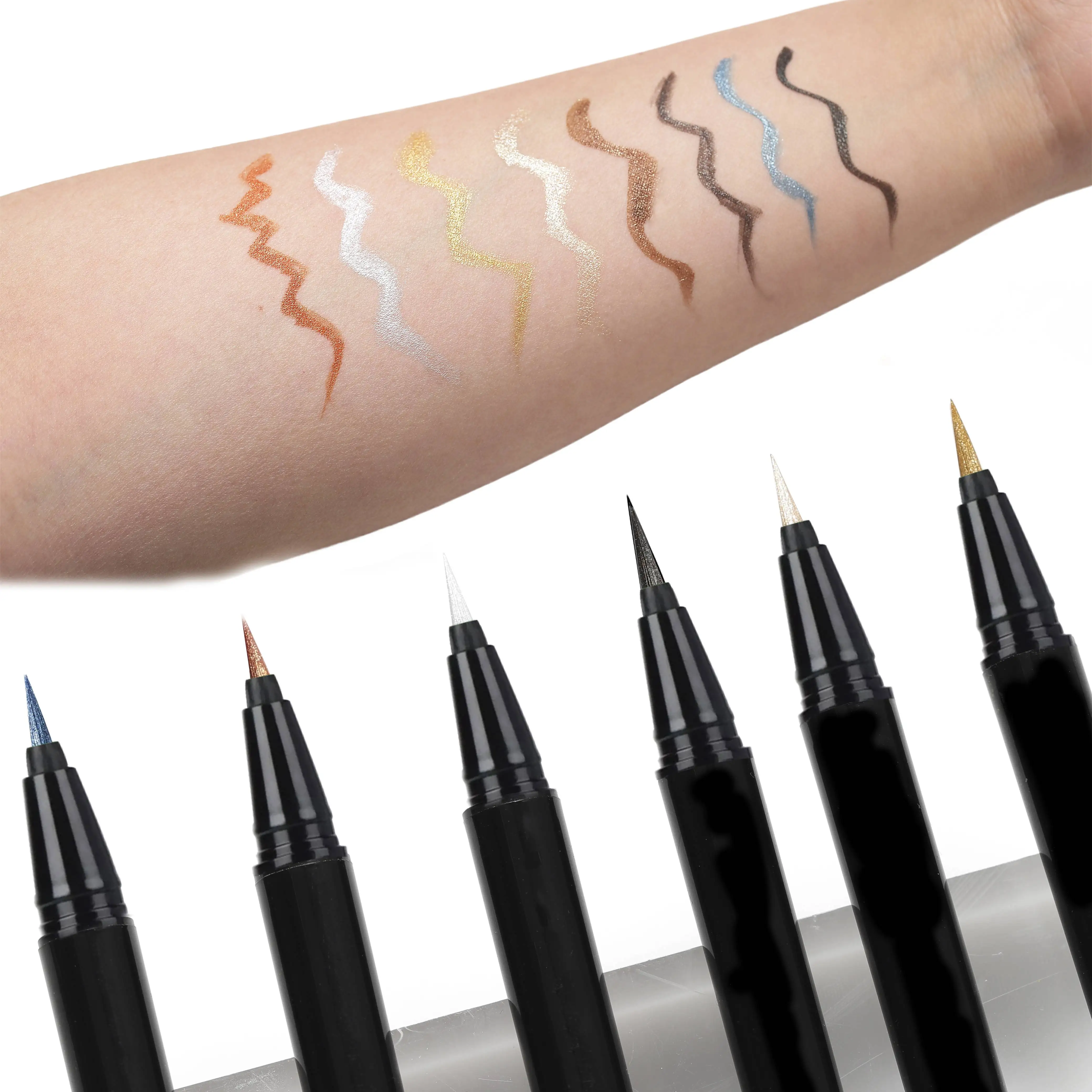 private label makeup waterproof magnetic glitter matte black gel eye liner pen colored black gel pencil eyeliner