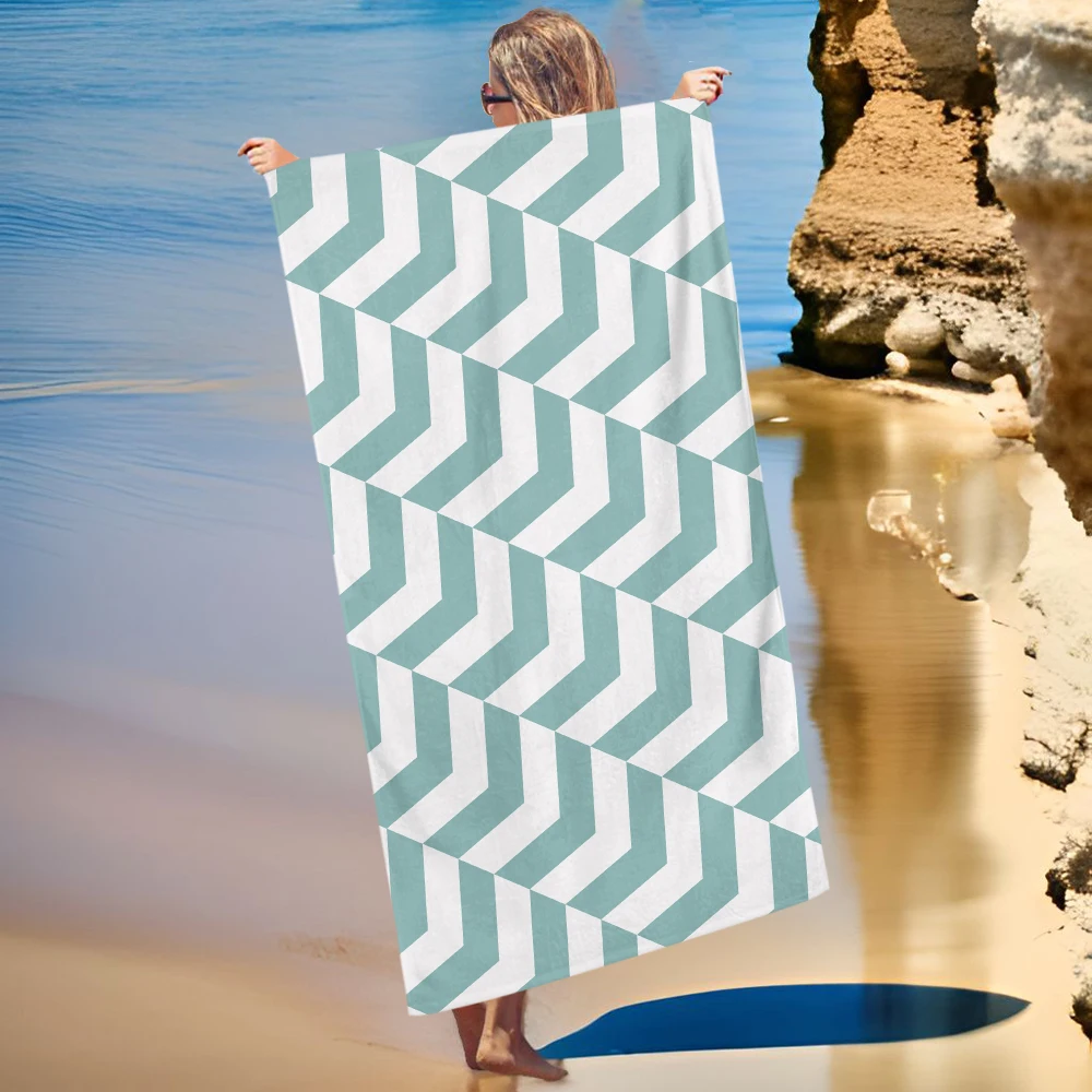 Summer Travel Hot Sale Super Soft Beach Towels Sets Custom Logo,Big Size Pure Cotton Stripe Beach Towel/