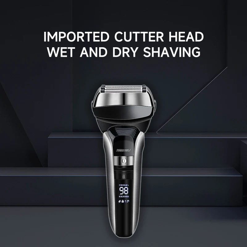 Запатентованная быстрая бритва с ЖК-дисплеем и 5 лезвиями, электробритва для бороды, электробритва из фольги, мужские электробритвы