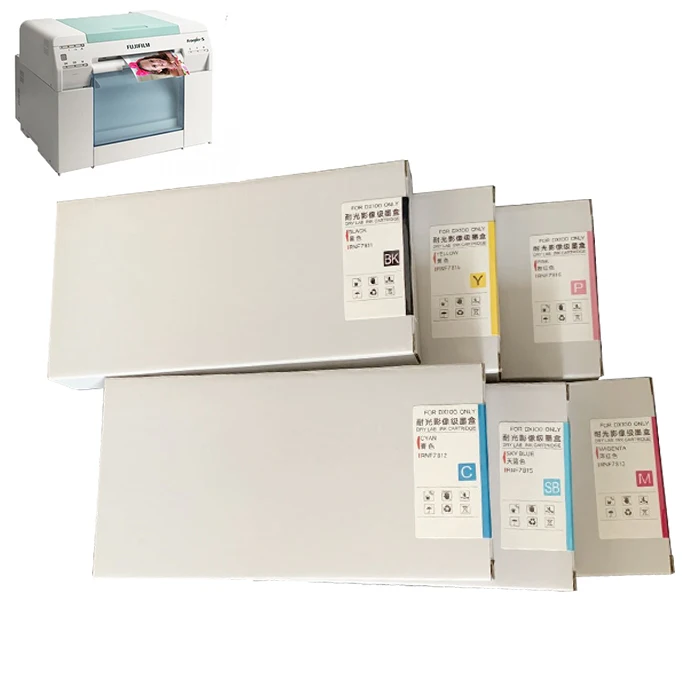 Ink cartridge, print head, maintenance and photo paper consumable for Fujifilm DX100