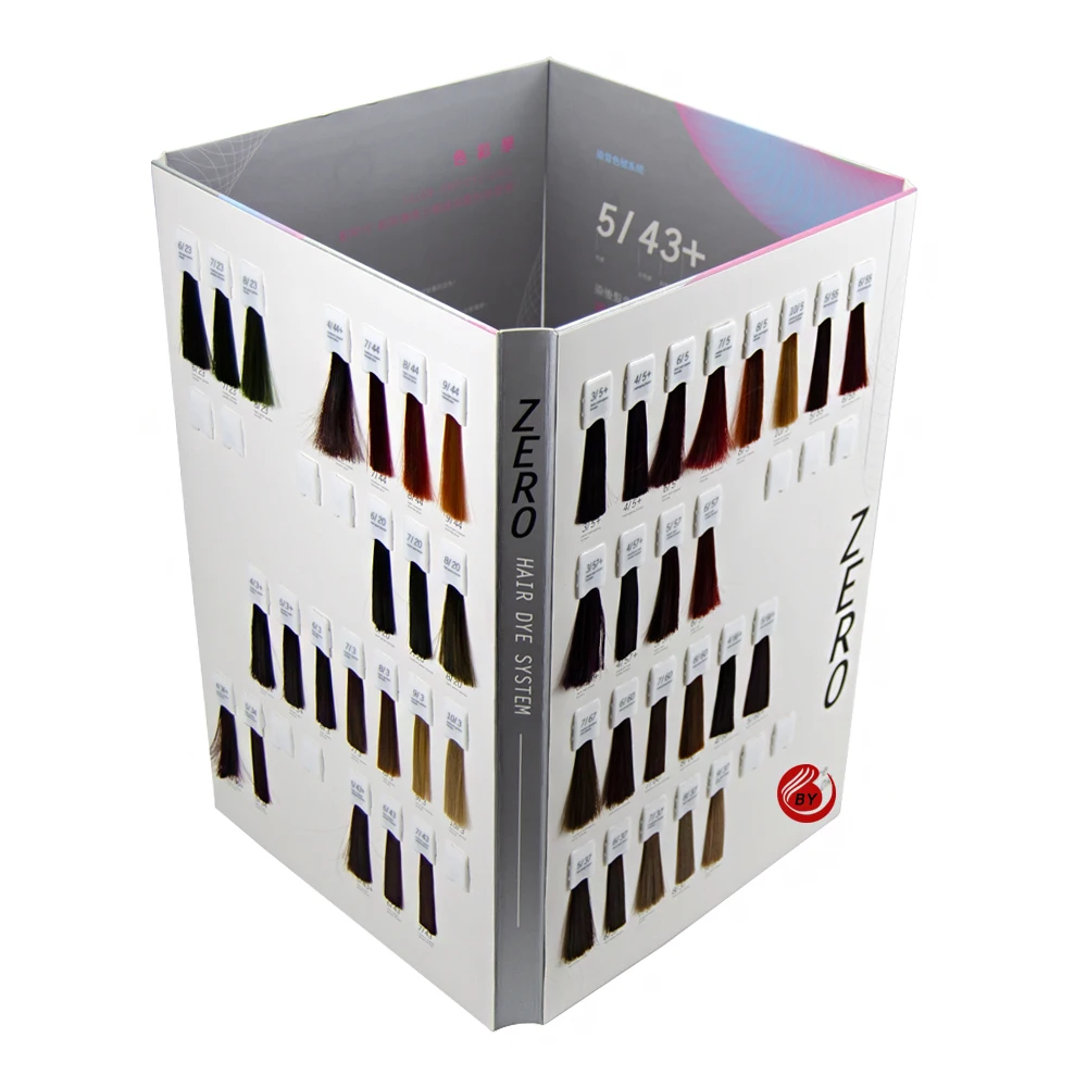 Classy customized switchable 4 fold hair color chart for hair cream