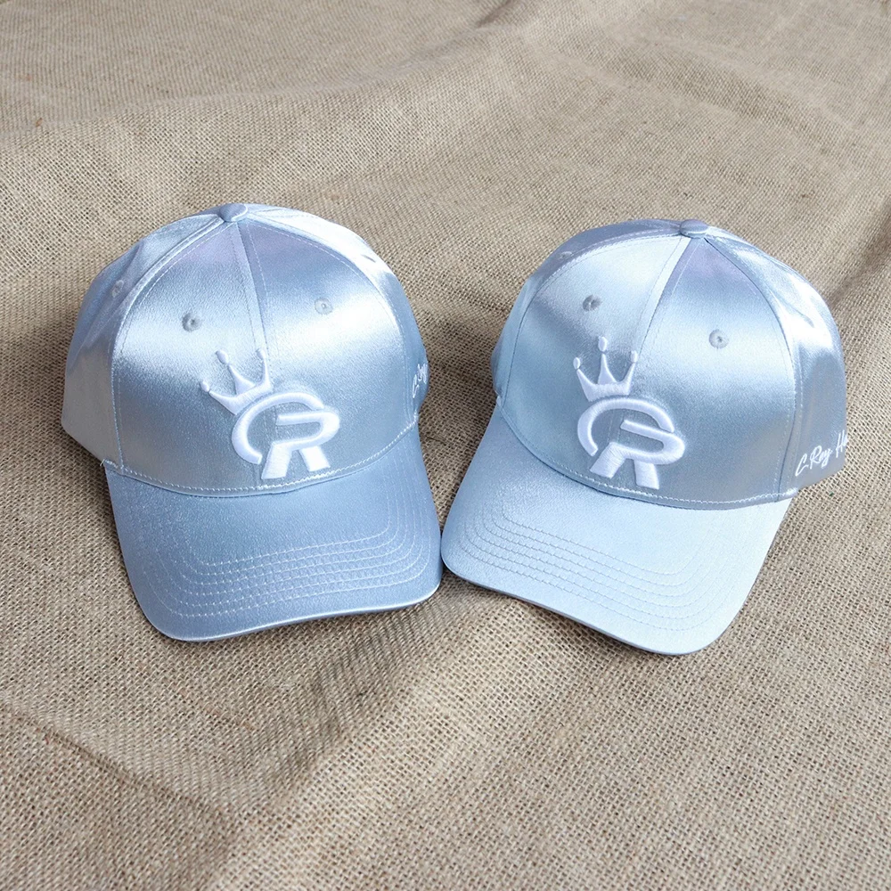 Brand New Top Quality Custom Satin Baseball Cap,Embroidery Logo Adult Curved Brim Baseball Hat Cap With Plastic Buckle