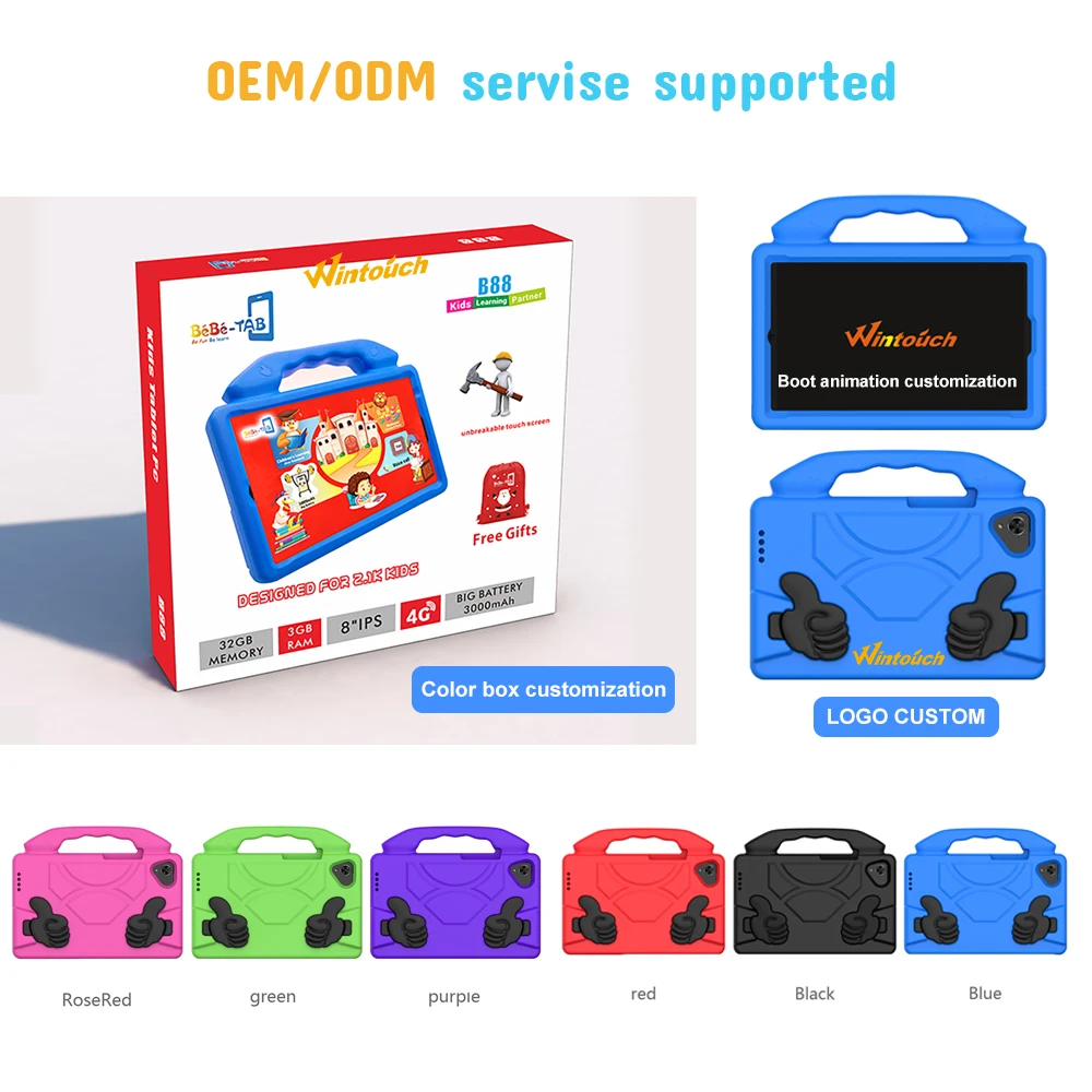 Wintouch K81 Rugged Calling 3G/4G Phone Call Tablet PC, Kids Learning 8 Inch Android 4G Tablet