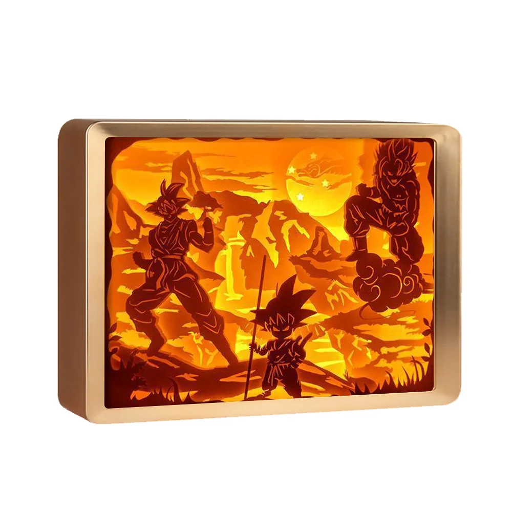 Paper Carving Light and Shadow Room Decorative Lamp 2023 Best-selling Customized Animated Dragon Ball Pattern 3D LED Bedroom 60