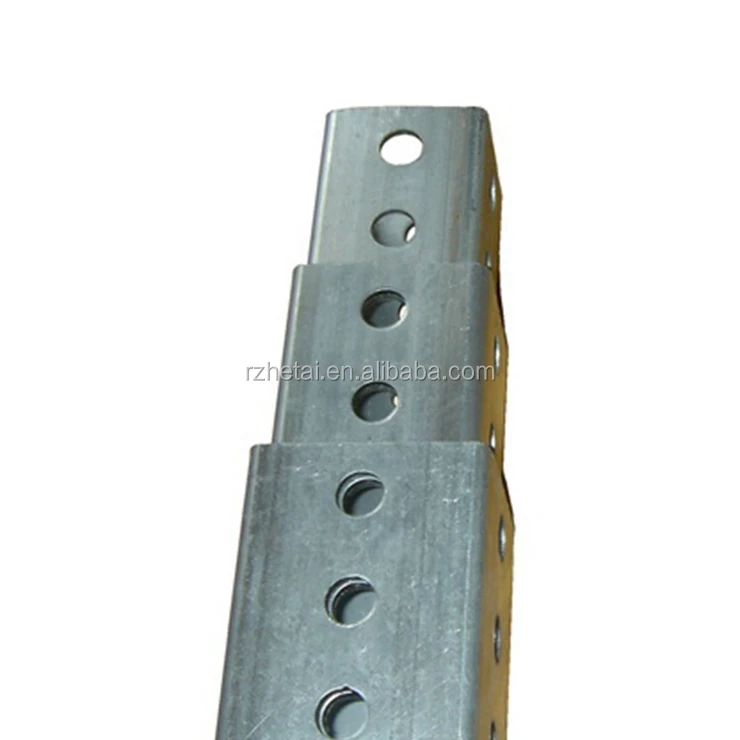Galvanized square tube steel perforated road traffic sign post