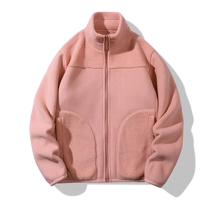 Aoyema 2023  autumn winter warm jacket coat for men and women high quality polyester sweatshirts zipper up casual clothing