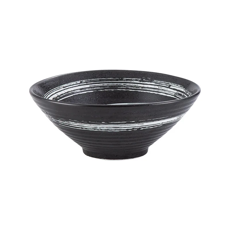 Retro Ceramic Soup Udon Soba Bowl Porcelain Fruit Salad Pho Cereal Bowl Japanese Noodle Ramen Serving Bowls Restaurant Tableware