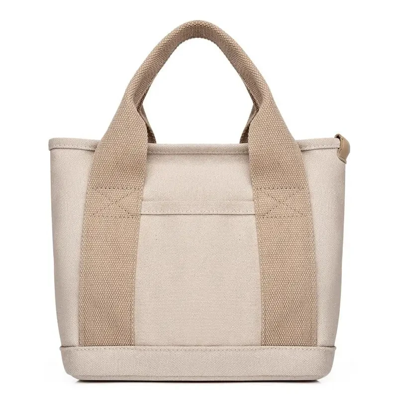 Customized Large capacity Office Lunch bag Portable cosmetic bag Mini Tote Outdoor Storage handbag Cotton Canvas bag