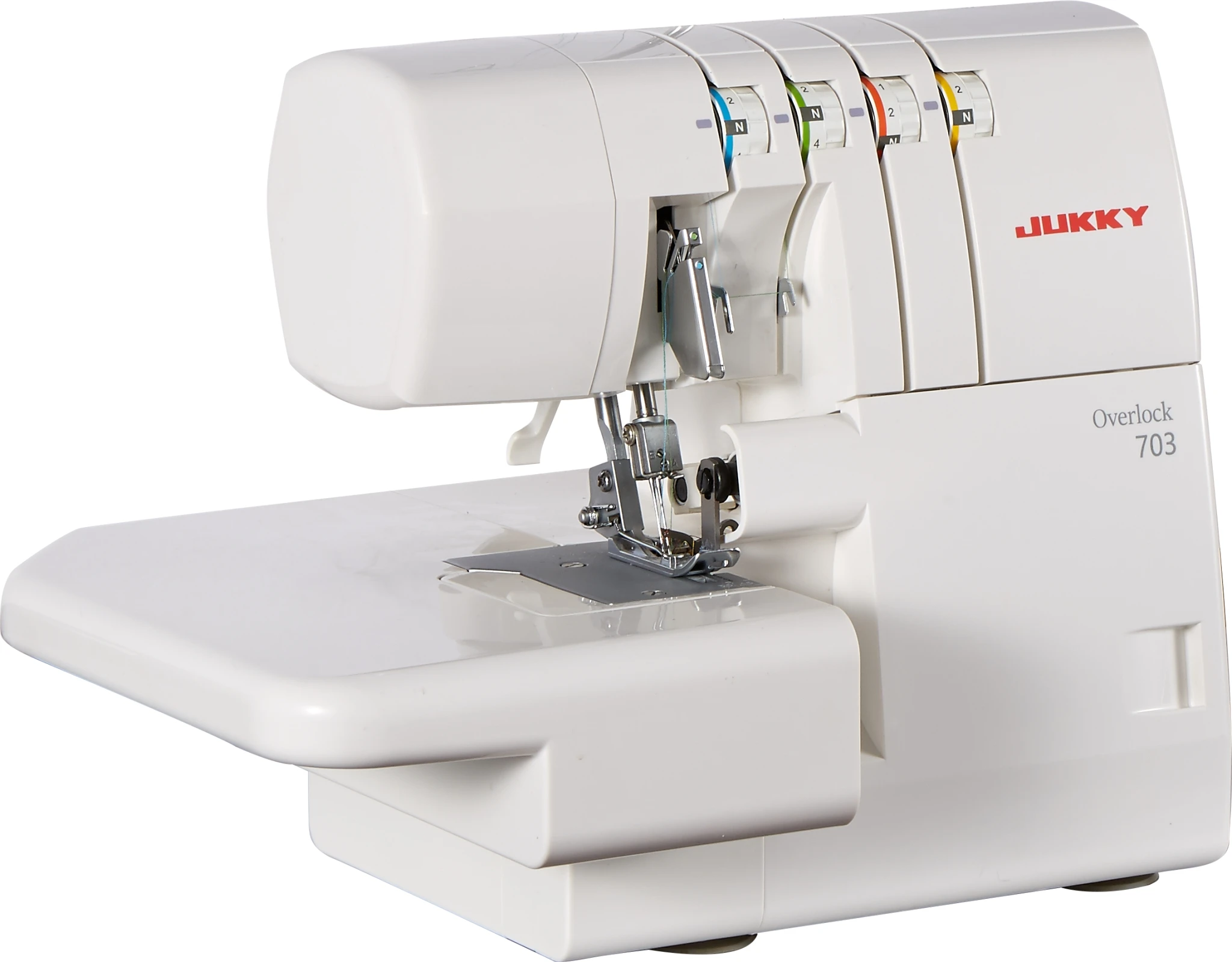 JUKKY JK703 Hot sale 4 thread household overlock sewing machine portable factory Apparel machinery new condition for fabrics