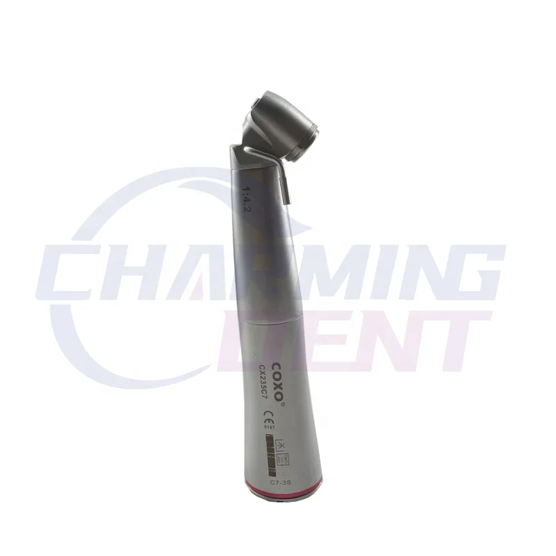 45 degree angle 1:4.2 fast speed COXOs dental surgical handpiece / LED fiber optic dental implant handpiece