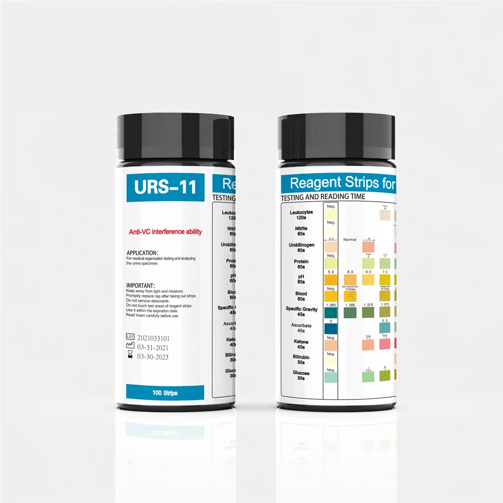 CE ISO approved, 11 Parameter Urine Test Strips, Urine Reagent Test Strips Paper