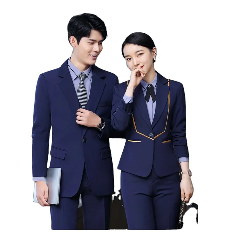 Custom Factory Direct One Stop Service Uniforms Ladies Blazer Corporate Jacket Shirt and Pant Women Staff Office Work Uniform