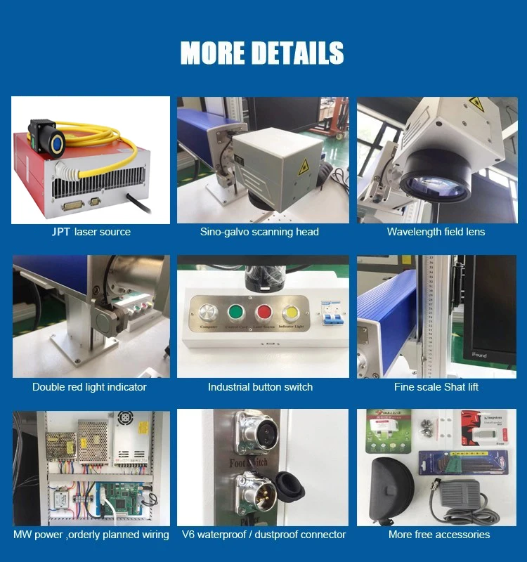 50W 60W 70W 100W 150W 3d dynamic metal hook face printer fiber laser marking machine