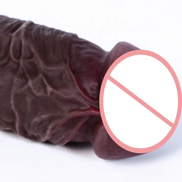 
Newest Artificial Africa TPE Black Penis Dual Layered G Spot Dildo Women Sex Toys For Female 