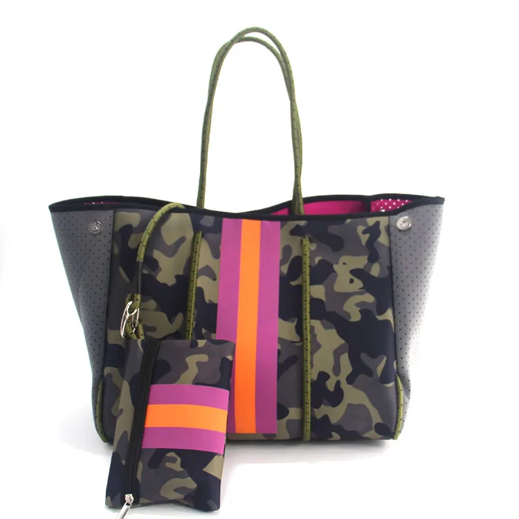 Пользовательские Дешевые оптовая цена камуфляжная печать неопреновые сумки пляжные сумки