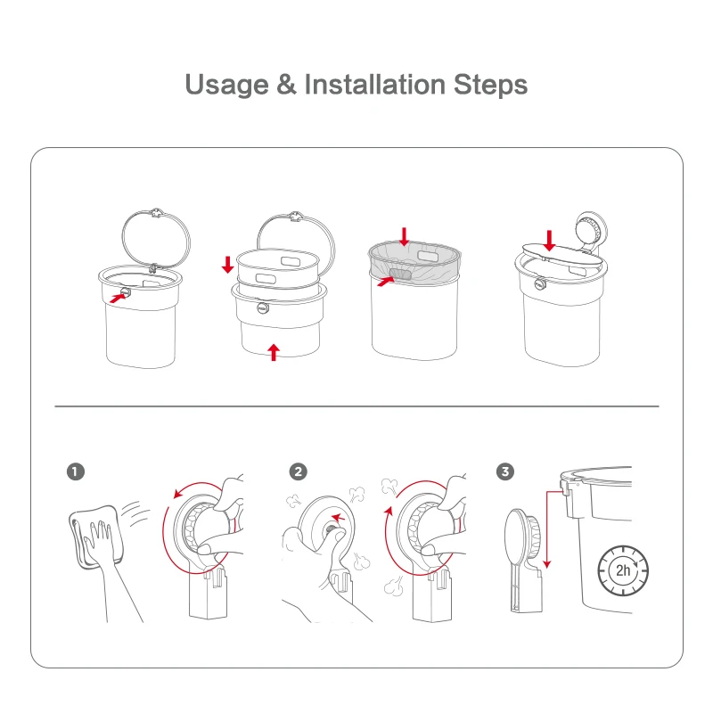 Amazon Hot Sell Wall-Mounted Bathroom Accessories Bathroom Trash Can Bathroom Products Other Bath Toilet Supplies