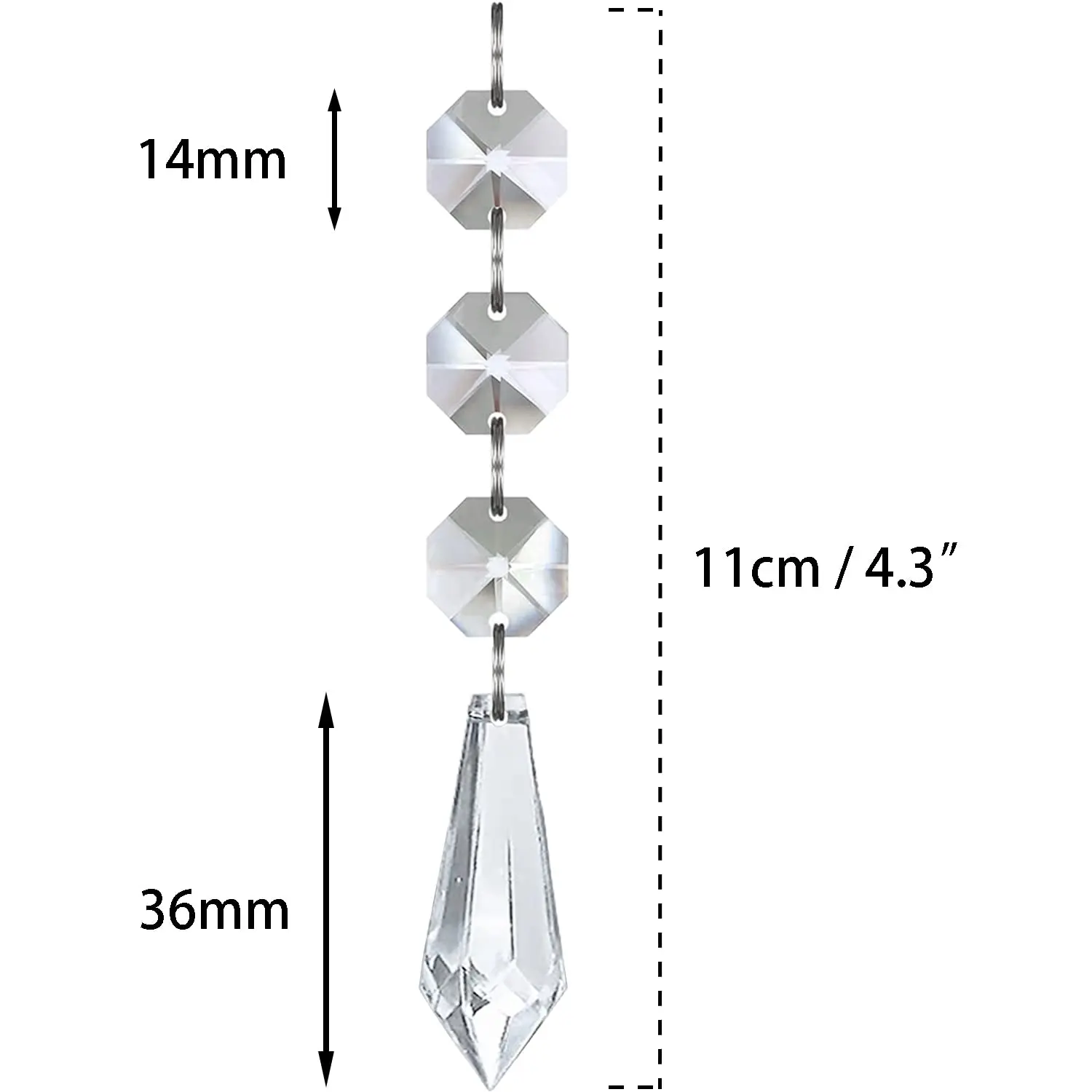Chandelier crystal icicle Clear Hanging Crystals Centerpiece Chandelier Garland Icicle Prism Drop Pendant Bead Chain Strand