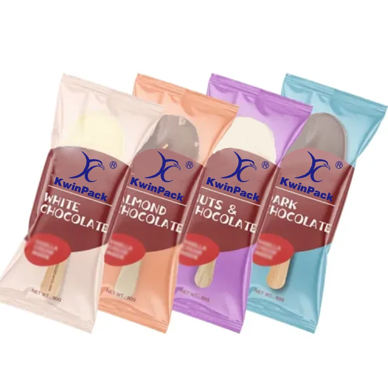 Custom Print Chocolate Popsicle Wrappers Ice Pop Sachet Plastic Bag Food Grade Roll Film for Ice Lolly Roll Film Paper
