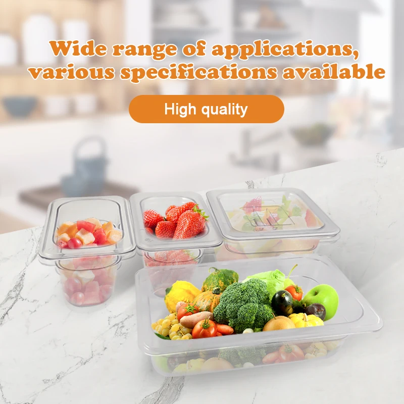DaoSheng Custom Clear Plastic Polycarbonate 1/1 1/6 Size For Hotel Gastronorm GN Container Food Pans
