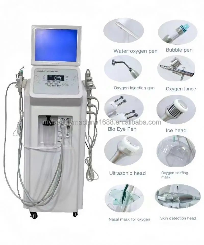 vertical Strong 8 Bars Water Oxygen Jet Peel Facial Machine for Skin Rejuvenation