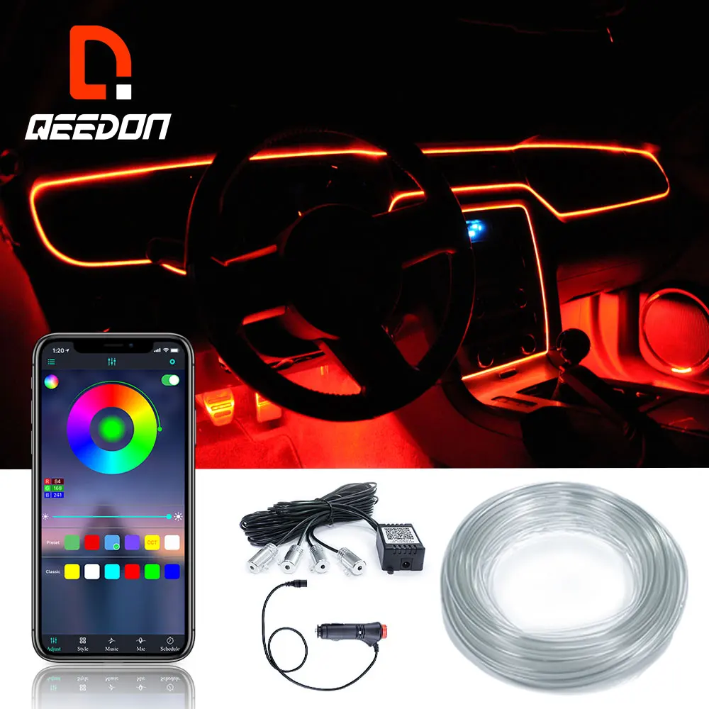 
Qeedon 15%off Drop shipping car interior light neon lamp smartphone controlled ns atmosphere atmosphere ambient light car 
