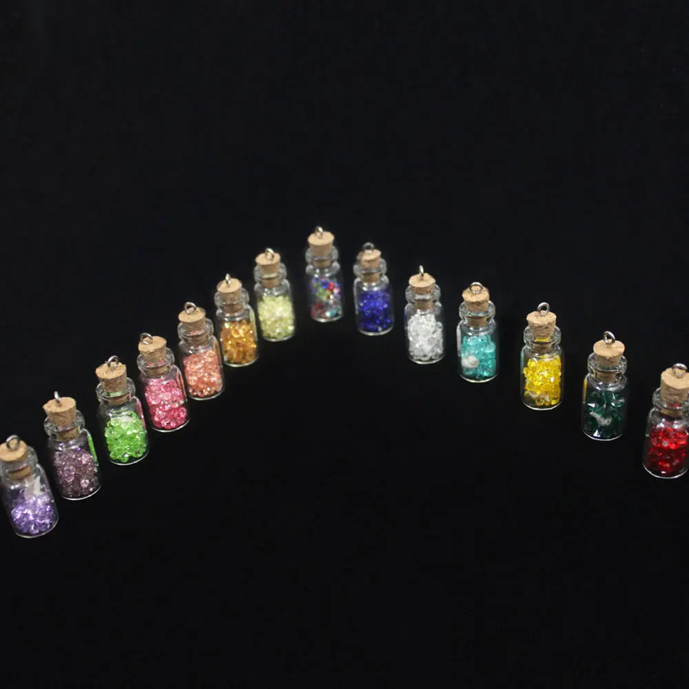 Mini Pretty 10 шт./пакет свободные объемные стеклянные прозрачные бусины в форме бутылки для сообщений мини красочные внутри изготовления слаймов