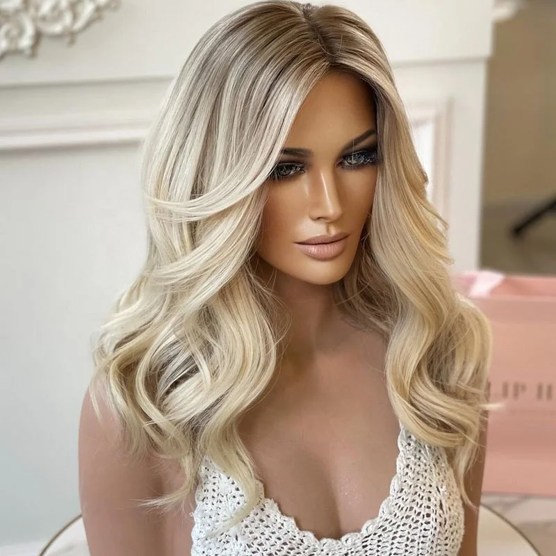 100% European Human Hair Topper Blonde Clip in Hair Pieces Jewish Kosher Topper 6x7 7x8 Silk Base Toupee for Woman