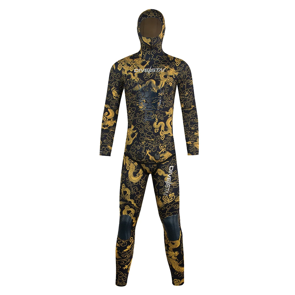 DIVESTAR Wetsuit Spearfishing Yamamoto Neoprene Diving Camo Fishing Wetsuits Titanium Coating Lining GBS Swimming Suit 3MM 5MM