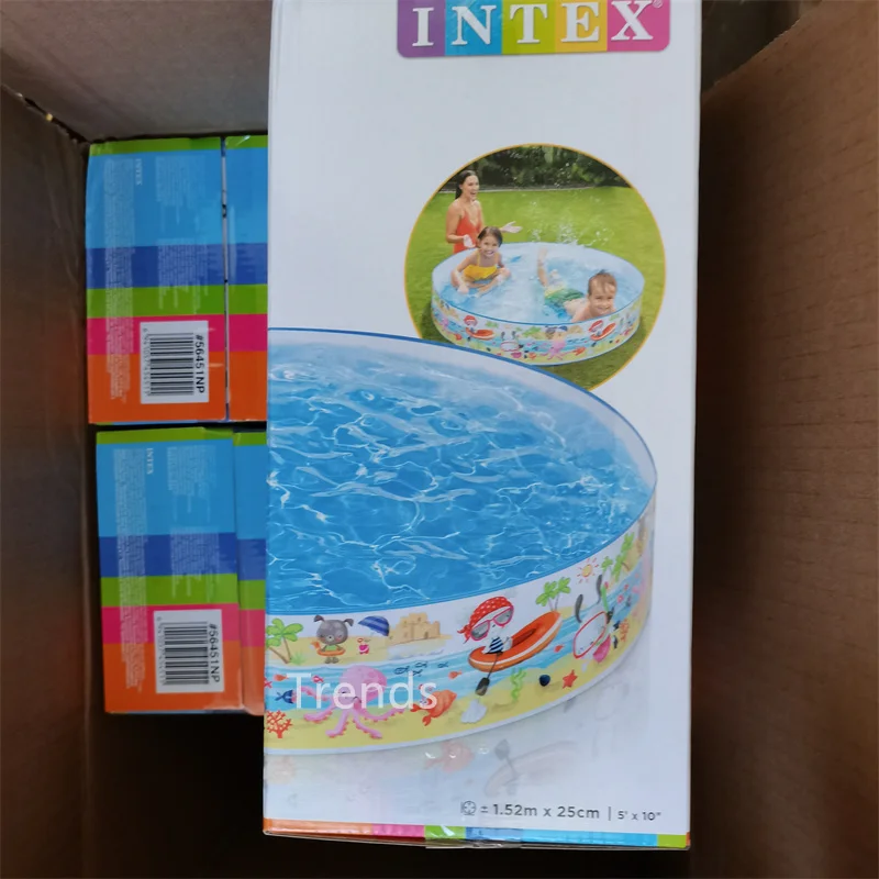Intex 56451 5FT X 10IN Snapset Kids Plastic Swimming Pool with Prints of Under The Trees