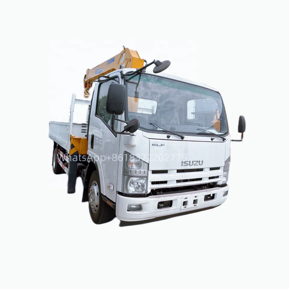 China factory direct sale good price ISUZU ELF forward 6wheel xcmg 5t boom truck with basket for sale