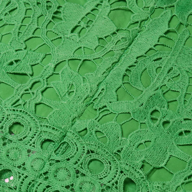 Design Sense Heavy Industry Embroidery Hollow Big Swing Dress 2023 Spring New Fashion Puff Sleeve Dress Female