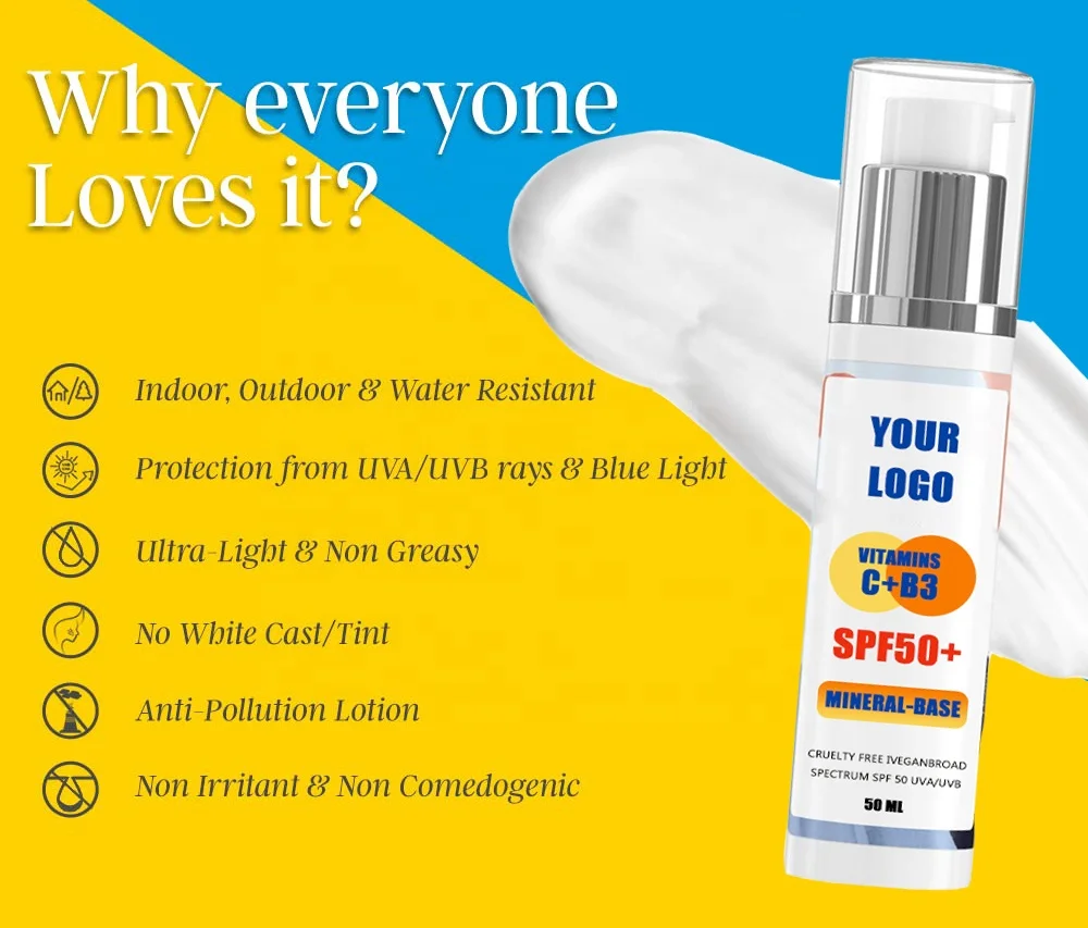 Premium Lightweight Aloe Mineral Sunscreen SPF 50 PA+++ Lotion Face & Body Sunscreen with Zinc Oxide & Titanium Dioxide