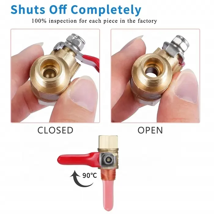 Iso9001 Brass Standard 1/4 Inch Ball Valves Npt Air Compressor Brass Valve Female Male Shut Off Small Ball Valve