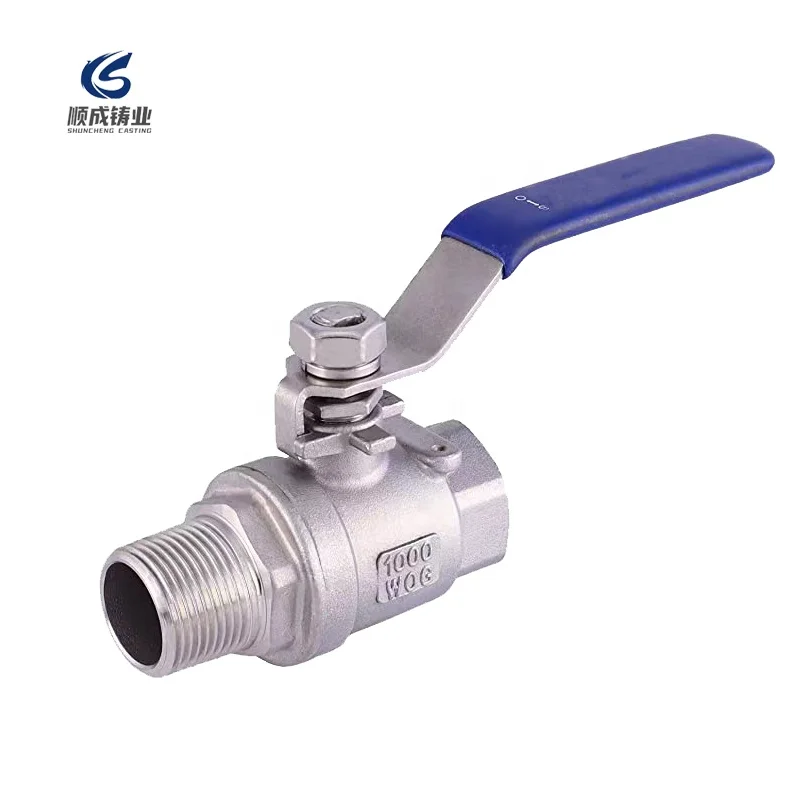 high quality stainless steel ball valve 2 pc ball valve full port 1000 WOG Male X Female