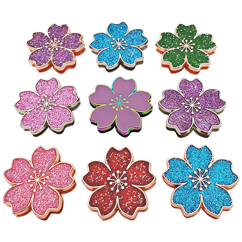 Wholesale Magnet Button Cherry Blossoms Magnetic Snap Buttons Leather Sewing Colorful Magnetic Buckle