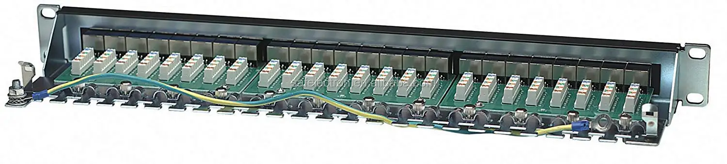  24-портовый Cat5E утф коммутационная панель для 19-дюймового крепёж или стойки совместимый с Cat3/Cat5/Cat5e кабелей 110