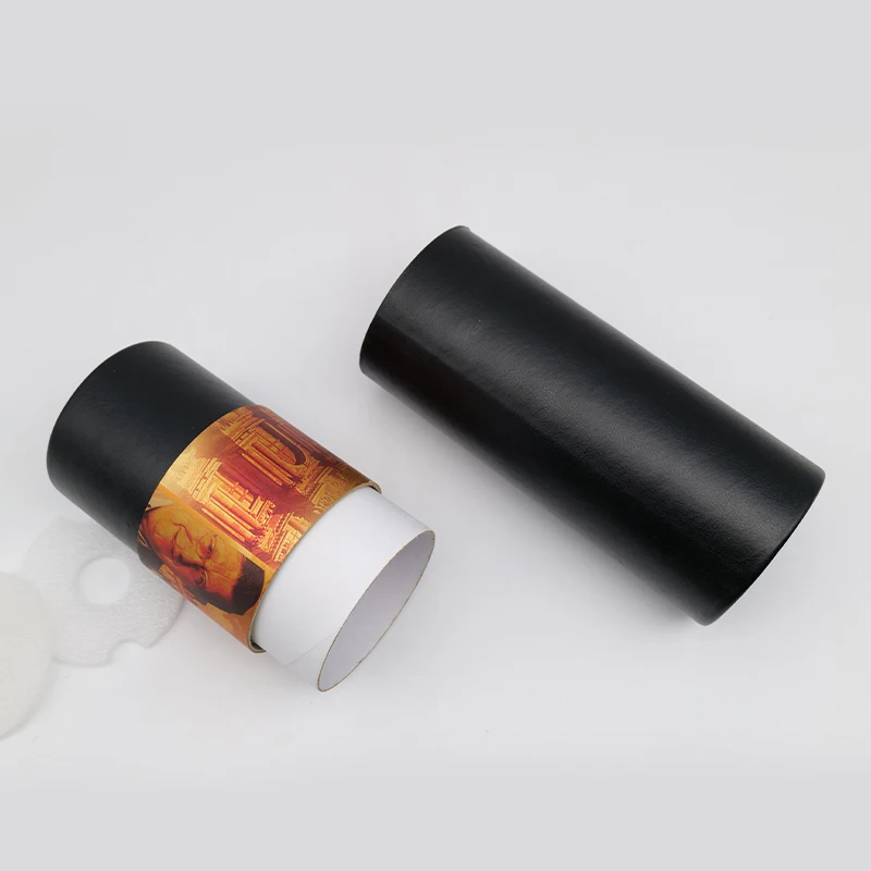 Factory design production empty kraft cylindrical packaging paper red wine cosmetics tube package box