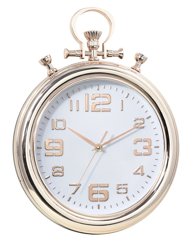 Custom logo design light green colorful white and gold home movement wall clock