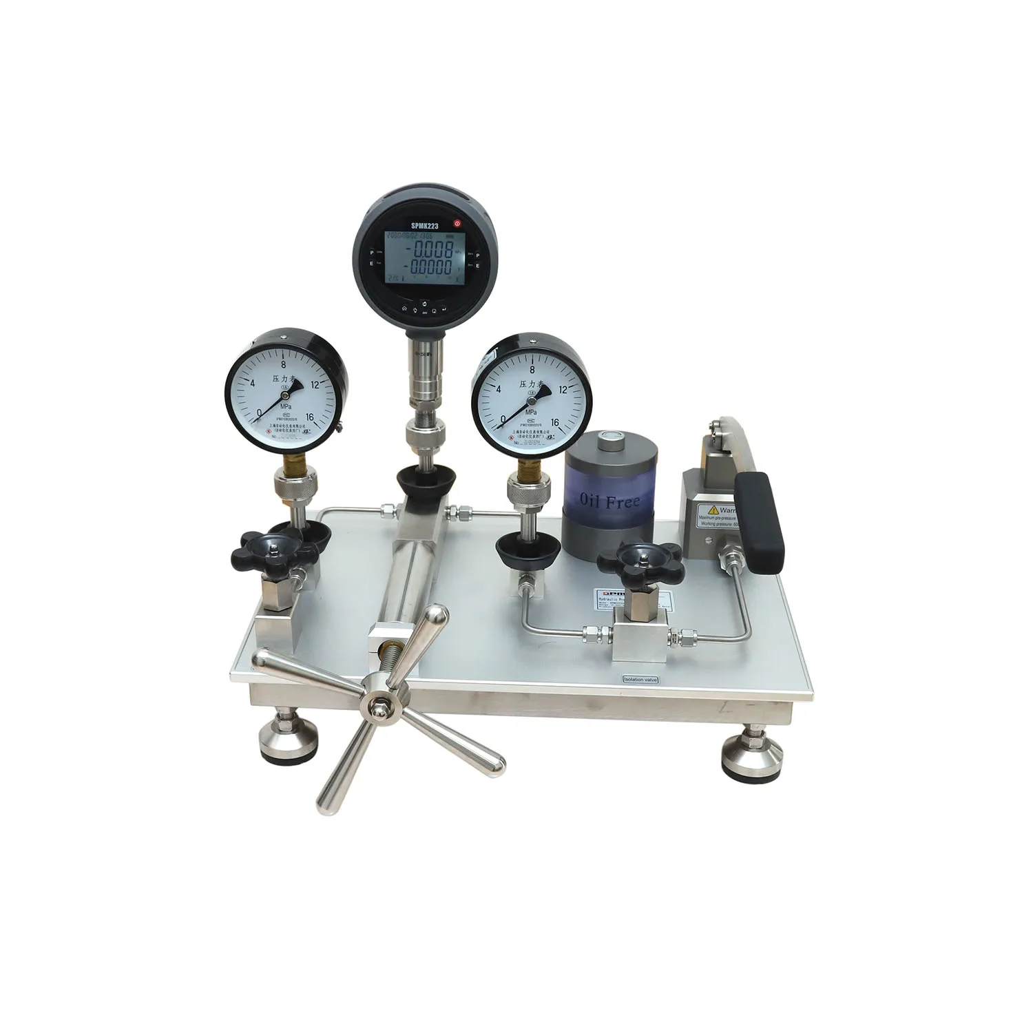 Hydraulic penumatic media pressure generator industrial pressure calibrator bench