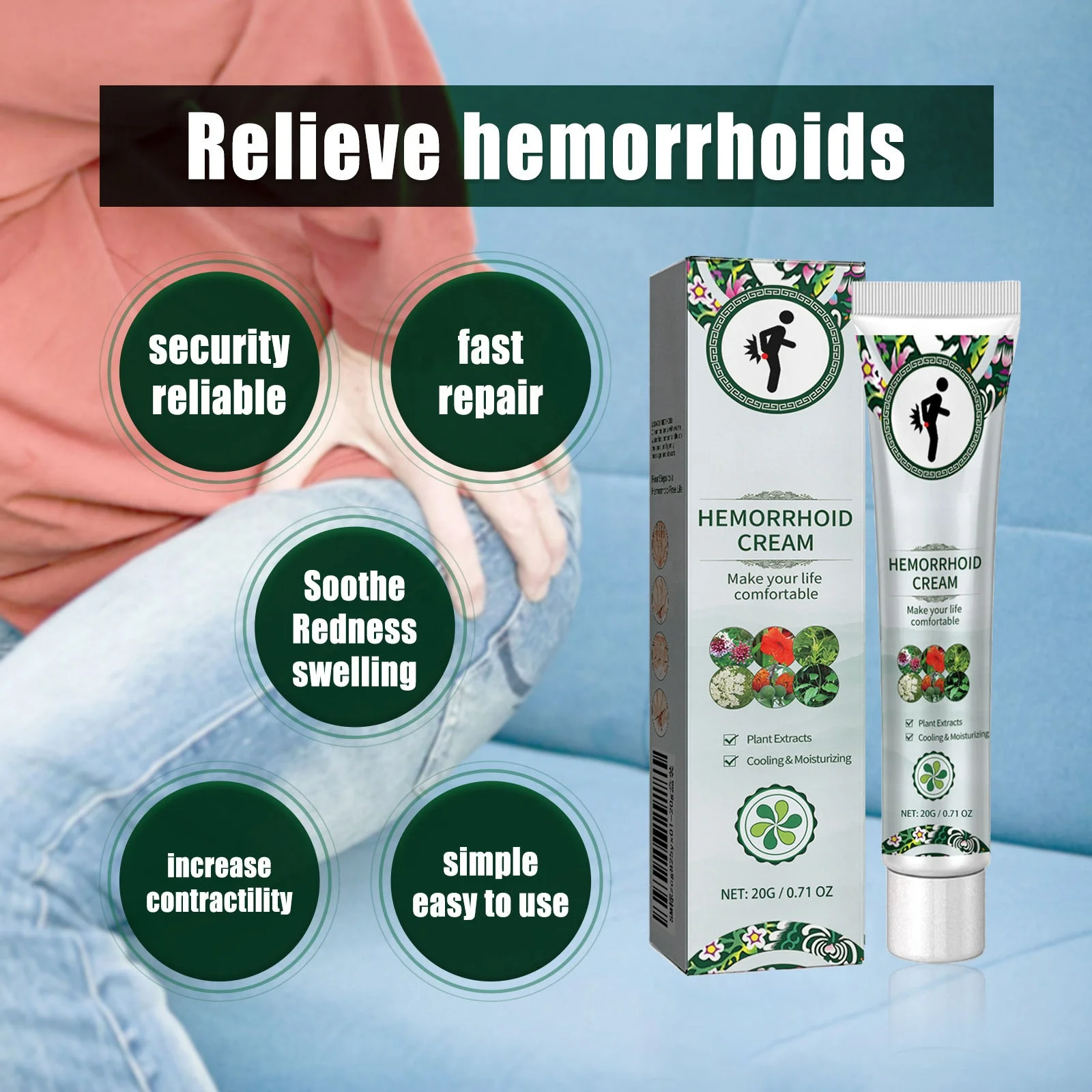 2024 new products hemorrhoids cream anti itch chinese medicine hemorrhoids ointment