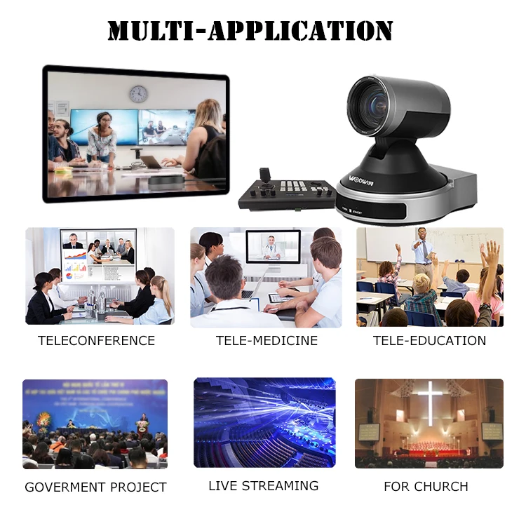 WODWIN video conference camera system equipment 20x zoom PTZ camera keyboard joystick controller video conference system