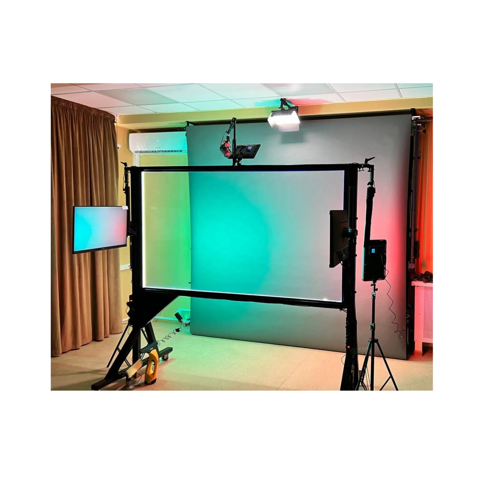 ready-made turnkey 4K video studio a set of equipment with a transparent lightboard for online training and streaming