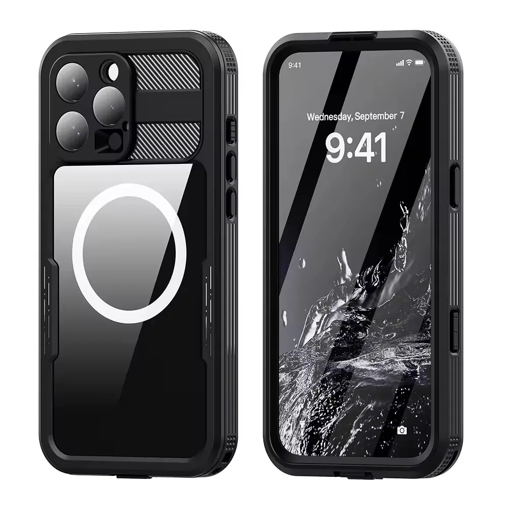 Совместим с IPhone 16 Pro Max полный Герметичный IP68 водонепроницаемый чехол для дайвинга со встроенным защитным экраном