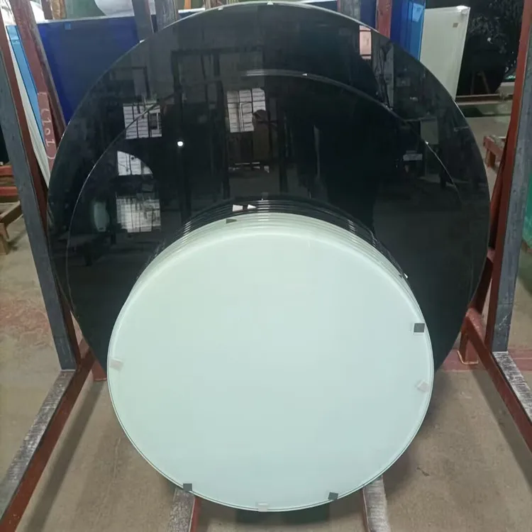 Customized 8 mm 10 mm Tempered Flat Round Glass Furniture Table Top Safety Glass
